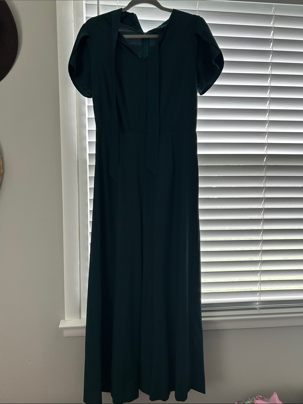 Roolee emerald  wide leg Romper with Short Sleeves
